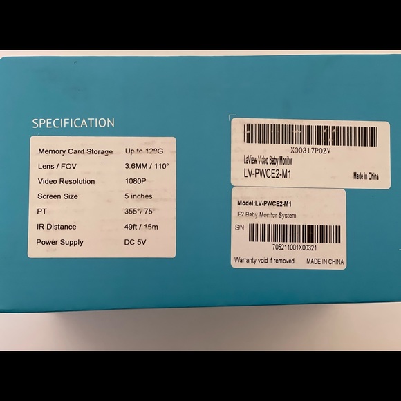 LaView 5" Color LCD Screen Baby Monitor - Picture 3 of 3